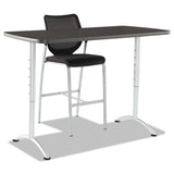 Arc Sit-to-stand Tables, Rectangular Top, 60w X 30d X 30-42h, Graphite-silver