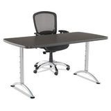 Arc Sit-to-stand Tables, Rectangular Top, 36w X 72d X 30-42h, Walnut-gray