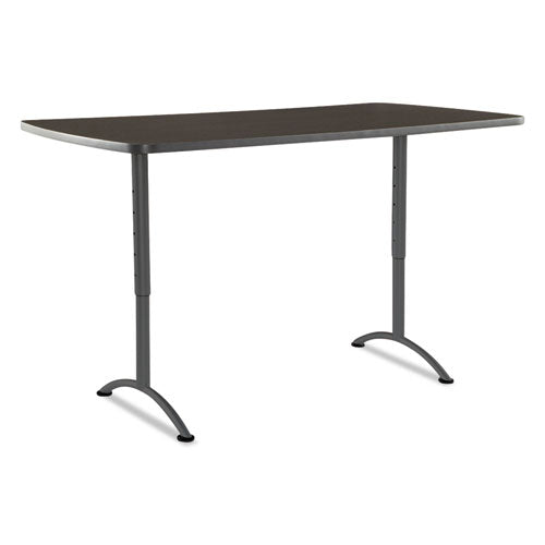 Arc Sit-to-stand Tables, Rectangular Top, 36w X 72d X 30-42h, Walnut-gray