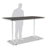 Arc Sit-to-stand Tables, Rectangular Top, 36w X 72d X 30-42h, Graphite-silver