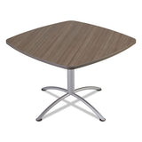 Iland Table, Contour, Square Seated Style, 42" X 42" X 29", Natural Teak-silver