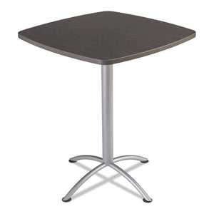 Iland Table, Contour, Square Bistro Style, 36" X 36" X 42", Gray Walnut-silver