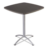 Iland Table, Contour, Square Bistro Style, 36" X 36" X 42", Gray Walnut-silver