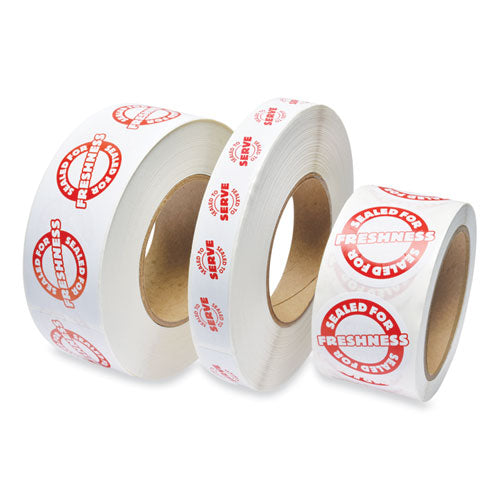 Tamper Seal Label, 1.88 X 6, Red-white, 500-roll, 4 Rolls-carton