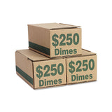 Corrugated Cardboard Coin Storage W-denomination Printed On Side, Green