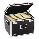 Locking File Chest With  Adjustable File Rails, Letter-legal Files, 17.5" X 14" X 12.5", Black