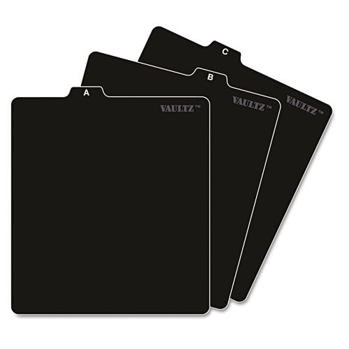 A-z Cd File Guides, 1-3-cut Top Tab, A To Z, 5 X 5.75, Black, 26-set