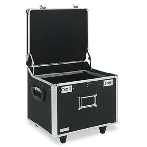 Locking Mobile File Chest, Letter-legal Files, 17.5" X 15.5" X 14.5", Black-chrome