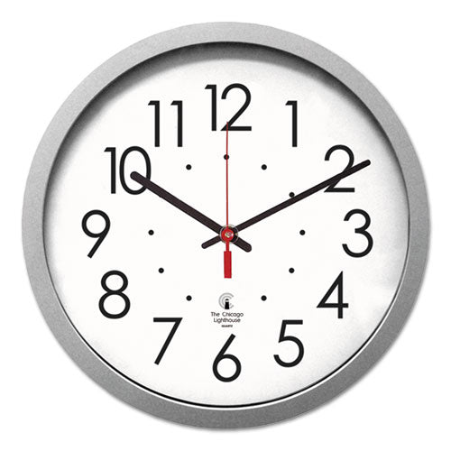 Silver Contemporary Clock, 14.5