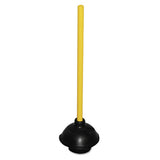 Toilet-drain Plunger, 20" Wood Handle, 6" Dia