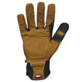 Ranchworx Leather Gloves, Black-tan, Large