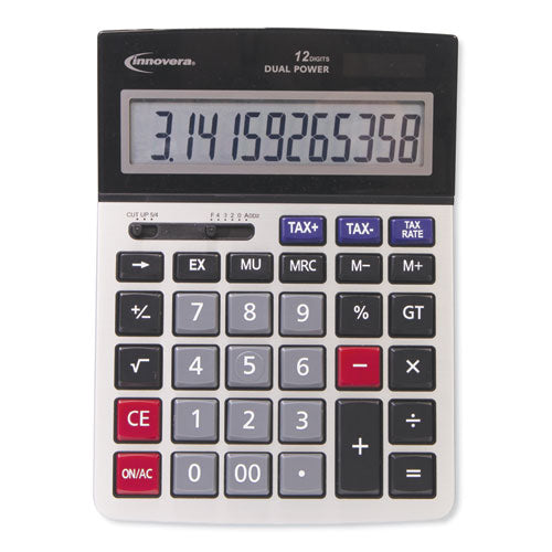 15975 Large Display Calculator, Dual Power, 12-digit Lcd Display
