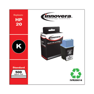 Remanufactured Black Ink, Replacement For Hp 20 (c6614dn), 500 Page-yield