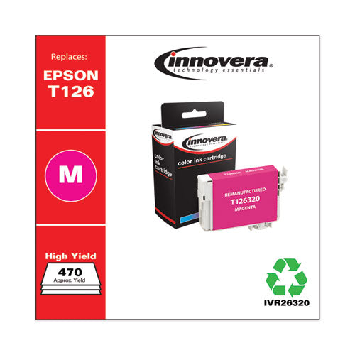 Remanufactured Magenta Ink, Replacement For Epson 126 (t126320), 470 Page-yield