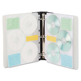 Cd-dvd Three-ring Refillable Binder, Holds 90 Discs, Midnight Blue-clear