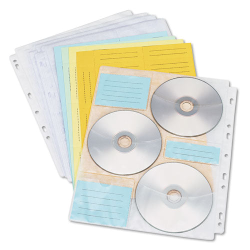 Two-sided Cd-dvd Pages For Three-ring Binder, 10-pack