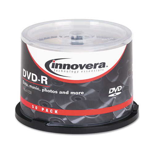 Dvd-r Discs, 4.7gb, 16x, Spindle, Silver, 50-pack