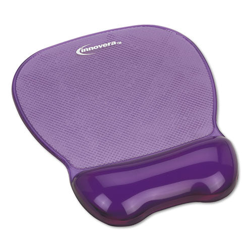 Gel Mouse Pad W-wrist Rest, Nonskid Base, 8-1-4 X 9-5-8, Purple