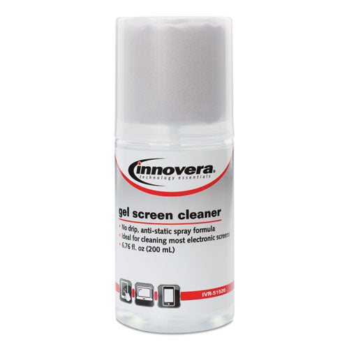 Anti-static Gel Screen Cleaner, W-gray Microfiber Cloth, 4oz Spray Bottle