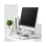 Slim Aluminum Monitor Riser, 15.75" X 8.25" X 2.5", Silver, Supports 22 Lbs