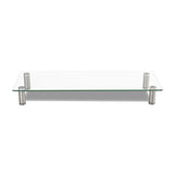 Adjustable Tempered Glass Monitor Riser, 22.75" X 8.25" X 3" To 3.5", Clear-silver