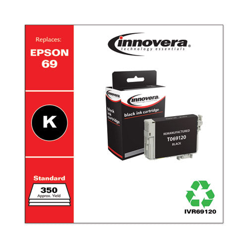 Remanufactured Black Ink, Replacement For Epson 69 (t069120), 465 Page-yield