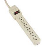 Six-outlet Power Strip, 4 Ft Cord, 1.94 X 10.19 X 1.19, Ivory