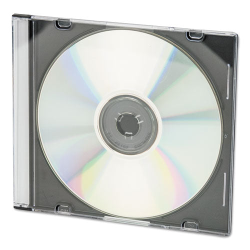Cd-dvd Slim Jewel Cases, Clear-black, 100-pack