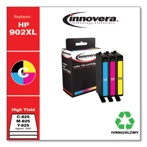 Remanufactured Cyan-magenta-yellow High-yield Ink, Replacement For 902xl (t6m02an), 825 Page-yield