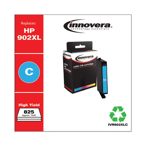 Remanufactured Cyan High-yield Ink, Replacement For Hp 902xl (t6m02an), 825 Page-yield