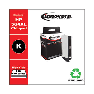 Remanufactured Photo Black High-yield Ink, Replacement For Hp 564xl (cb322wn), 290 Page-yield