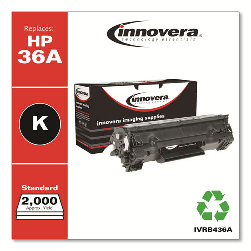 Remanufactured Black Toner, Replacement For Hp 36a (cb436a), 2,000 Page-yield