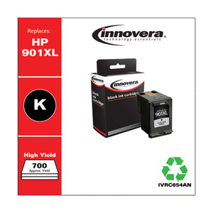 Remanufactured Black High-yield Ink, Replacement For Hp 901xl (cc654an), 700 Page-yield