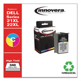 Remanufactured Tri-color High-yield Ink, Replacement For Dell 21xl-22xl (330-5266), 340 Page-yield