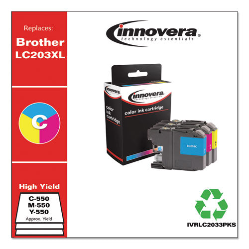 Remanufactured Cyan-magenta-yellow High-yield Ink, Replacement For Brother Lc2033pks, 550 Page-yield