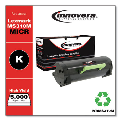 Remanufactured Black High-yield Micr Toner, Replacement For Lexmark Ms310m (50f0ha0), 5,000 Page-yield