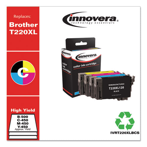 Remanufactured Black-cyan-magenta-yellow Ink, Replacement For Epson T220xl (t220xl120-220-320-420), 500-450 Page-yield
