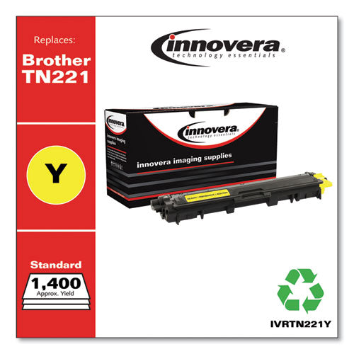 Remanufactured Yellow Toner, Replacement For Brother Tn221y, 1,400 Page-yield