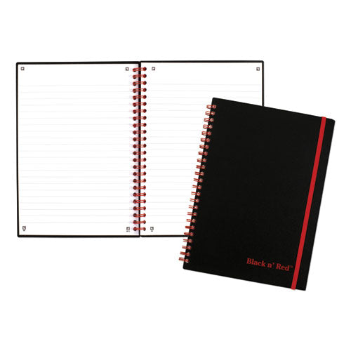 Twin Wire Poly Cover Notebook, Wide-legal Rule, Black Cover, 8.25 X 5.68, 70 Sheets