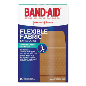 Flexible Fabric Extra Large Adhesive Bandages, 1.25" X 4", 10-box