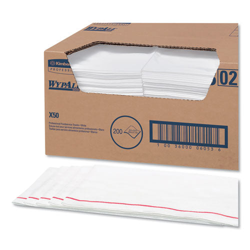 X50 Foodservice Towels, 1-4 Fold, 23 1-2 X 12 1-2, White, 200-carton