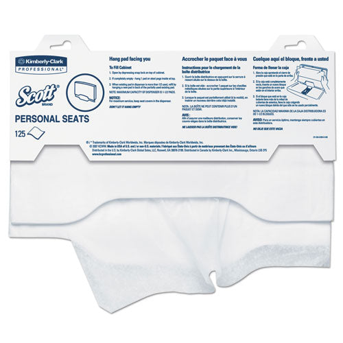 Personal Seats Sanitary Toilet Seat Covers, 15 X 18, White, 125-pack