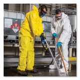 A70 Chemical Spray Protection Coveralls, Hooded, Storm Flap, Yellow, Large,12-carton