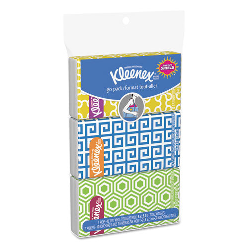 On The Go Packs Facial Tissues, 3-ply, White, 30 Sheets-pack, 36 Packs-carton