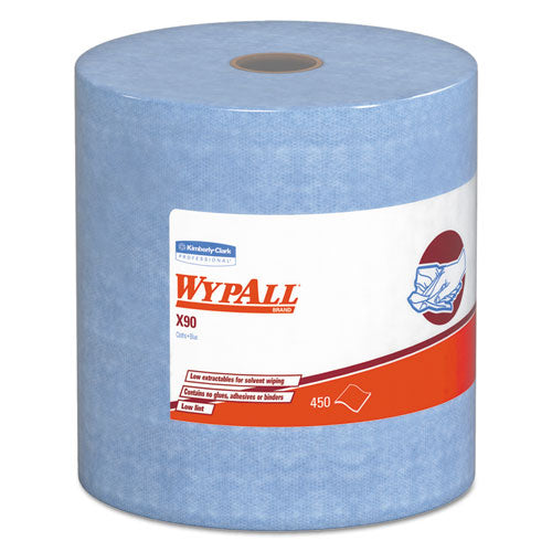 X90 Cloths, Jumbo Roll, 11 1-10 X 13 2-5, Denim Blue, 450-roll, 1 Roll-carton