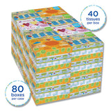 White Facial Tissue Junior Pack, 2-ply, 40 Sheets-box, 80 Boxes-carton