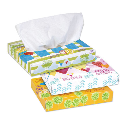 White Facial Tissue Junior Pack, 2-ply, 40 Sheets-box, 80 Boxes-carton