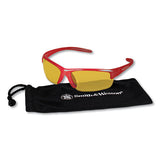 Equalizer Safety Glasses, Red Frames, Amber-yellow Lens, 12-carton