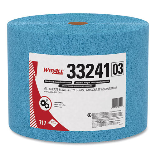 Oil, Grease And Ink Cloths, Jumbo Roll, 9 3-5 X 13 2-5, Blue, 717-roll