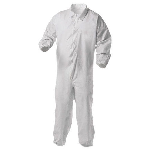 A35 Liquid And Particle Protection Coveralls, Zipper Front, Elastic Wrists And Ankles, 2x-large, White, 25-carton